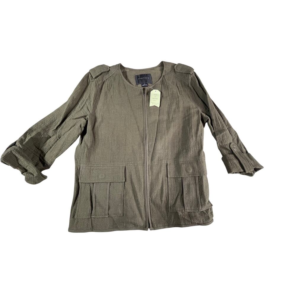 Anthropologie Sanctuary Blouse Womens Medium 3/4 Sleeves Business Pockets NWT